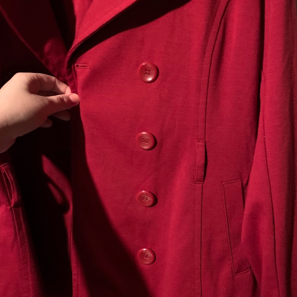 Red Double Breasted Button Up Blouse - image 3